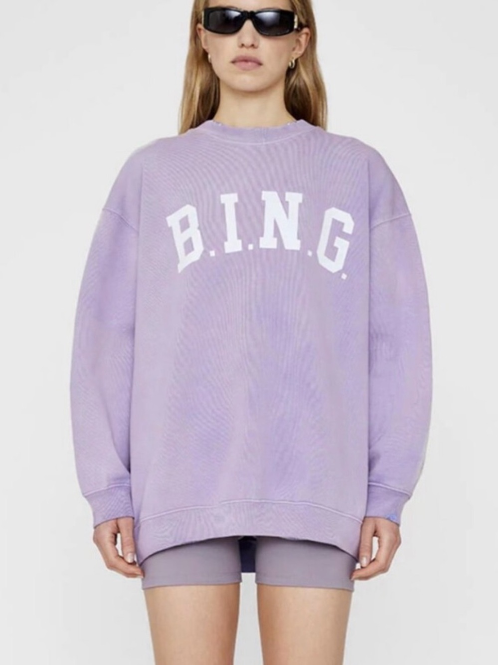 Anine Bing TylerSweatshirt in Washed Lavendar Sz XS
